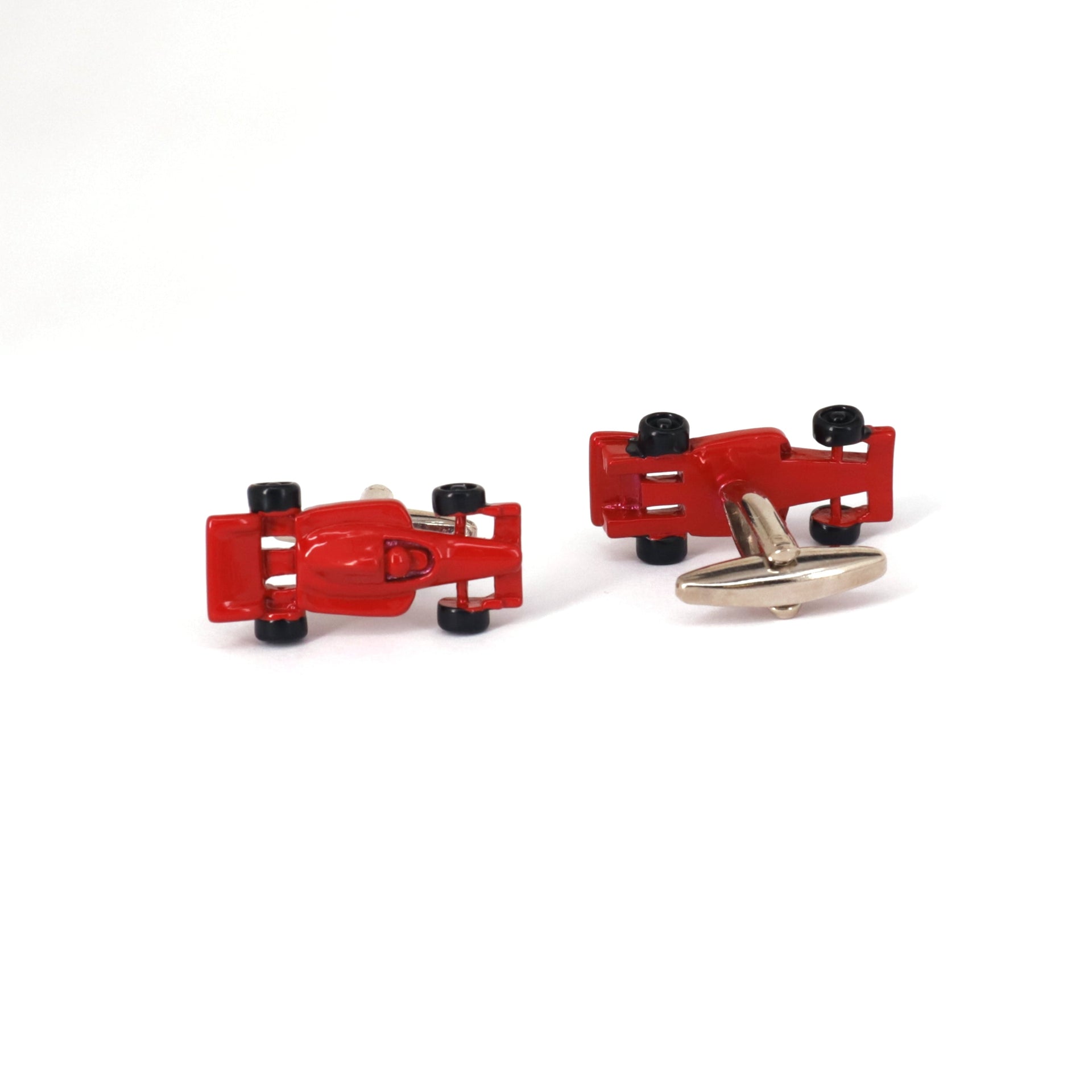 Racing Car Cufflinks, Red white and Silver M