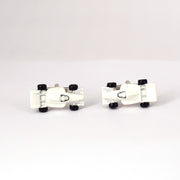 Racing Car Cufflinks, Red white and Silver M