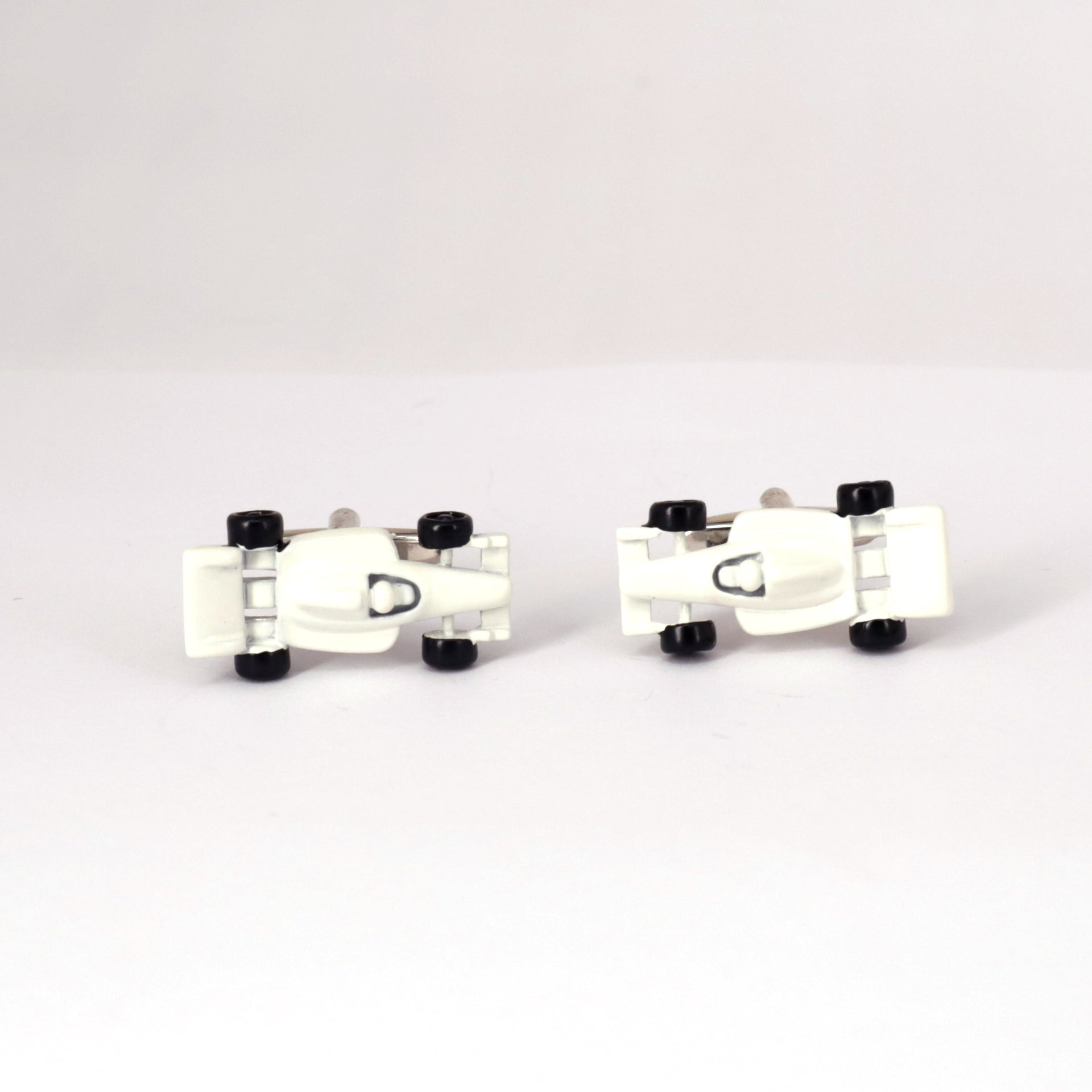 Racing Car Cufflinks, Red white and Silver M