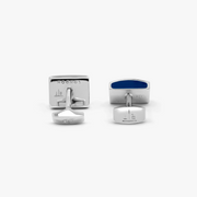 Rettangolo Ice cufflinks with blue enamel - Tateossian