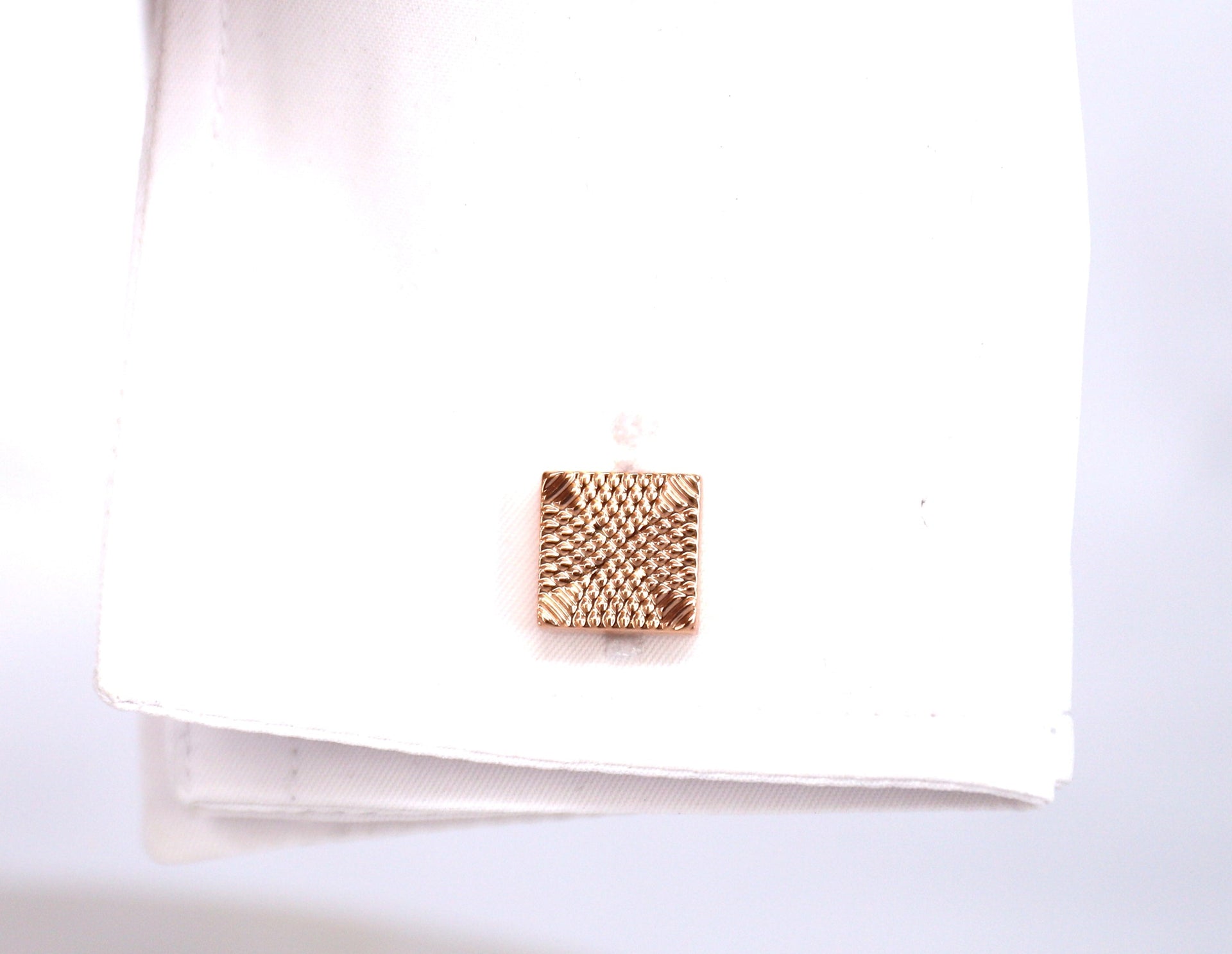 Rose Gold Textured Square Cufflinks