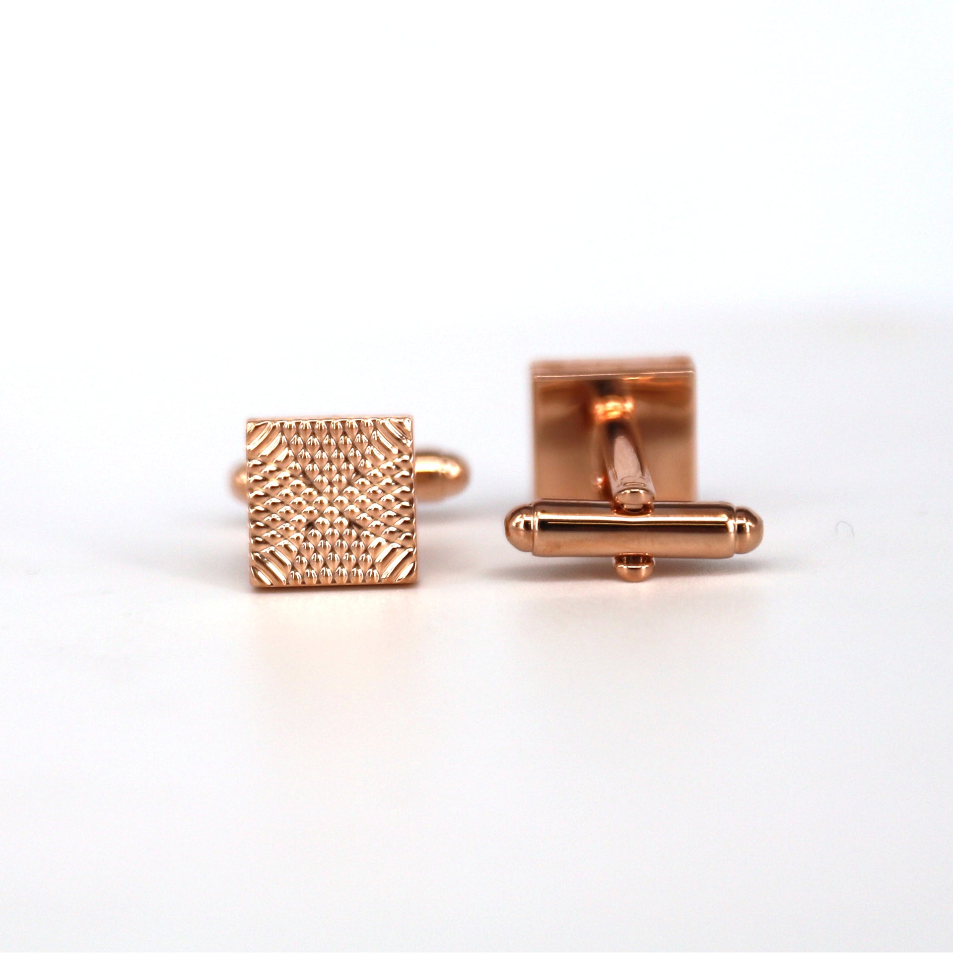 Rose Gold Textured Square Cufflinks