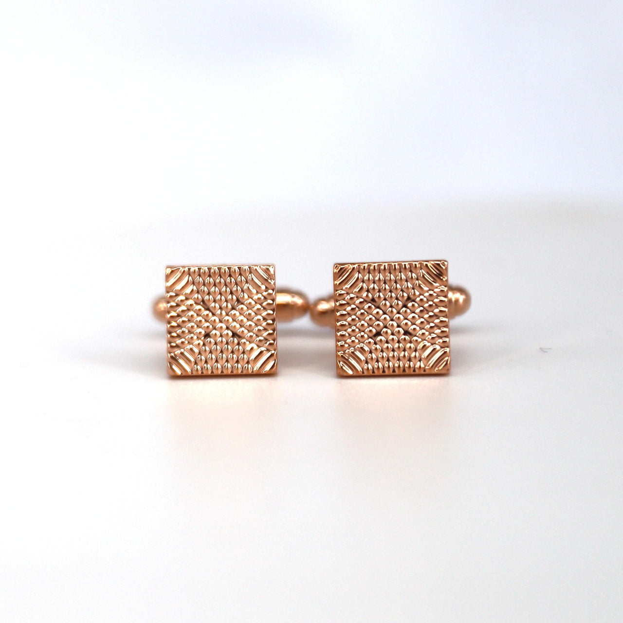 Rose Gold Textured Square Cufflinks