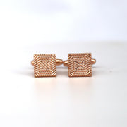 Rose Gold Textured Square Cufflinks