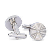 Round Spiral Cufflinks in Silver M