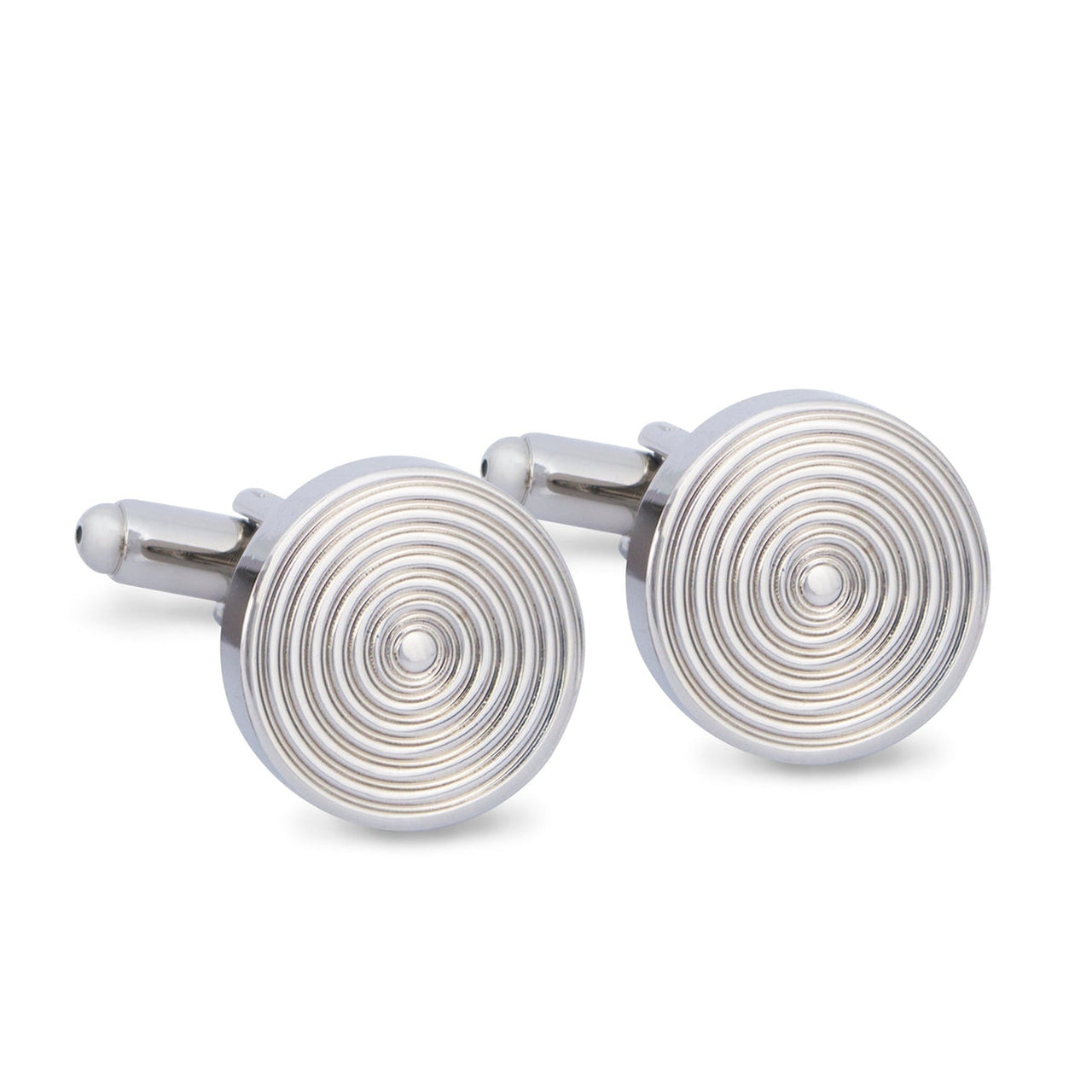 Round Spiral Cufflinks in Silver M