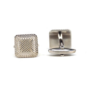 Silver Square Cufflinks with Fine Details