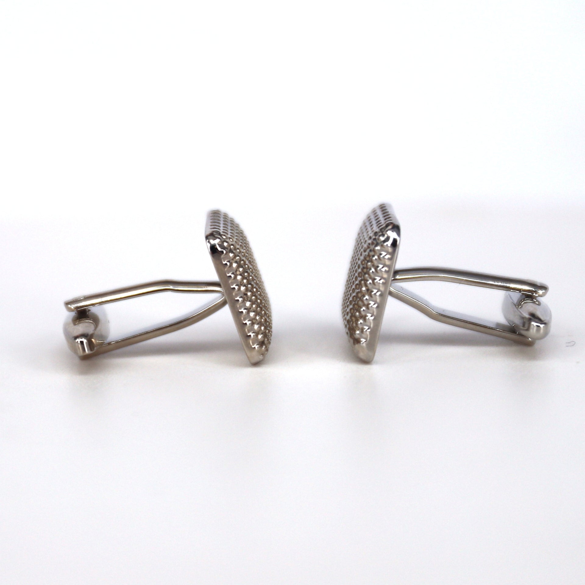 Silver Square Cufflinks with Fine Details