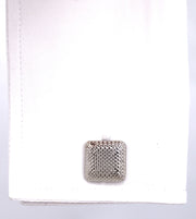 Silver Square Cufflinks with Fine Details