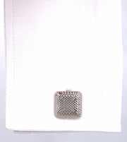 Silver Square Cufflinks with Indented Dots