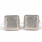 Silver Square Cufflinks with Indented Dots