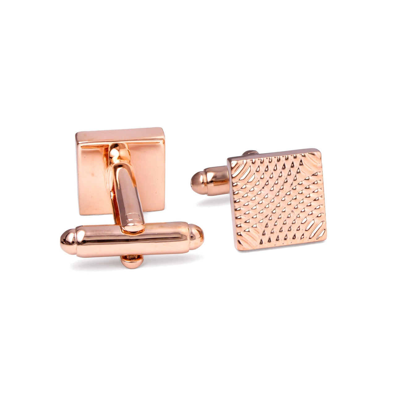 Square Textured Rose Gold Cufflinks