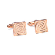 Square Textured Rose Gold Cufflinks