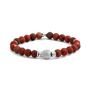 Stonehenge Silver Bracelet in Rainbow Jasper - Large Beads (8mm)