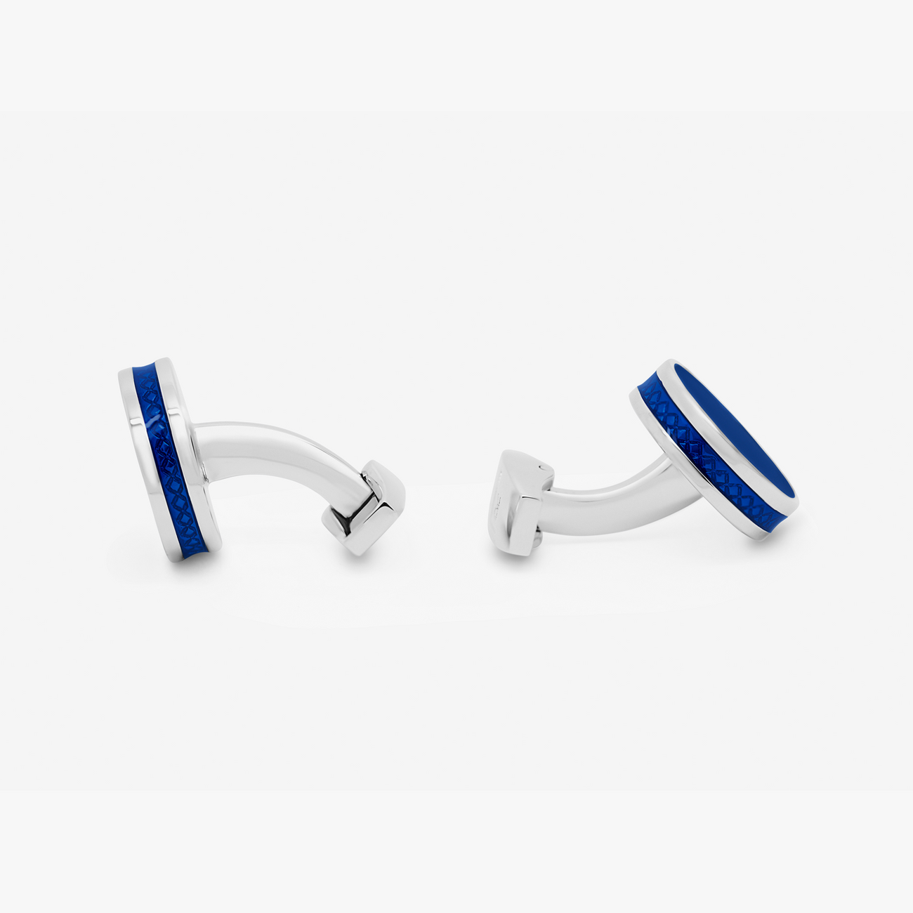 Tablet Ice cufflinks with blue enamel