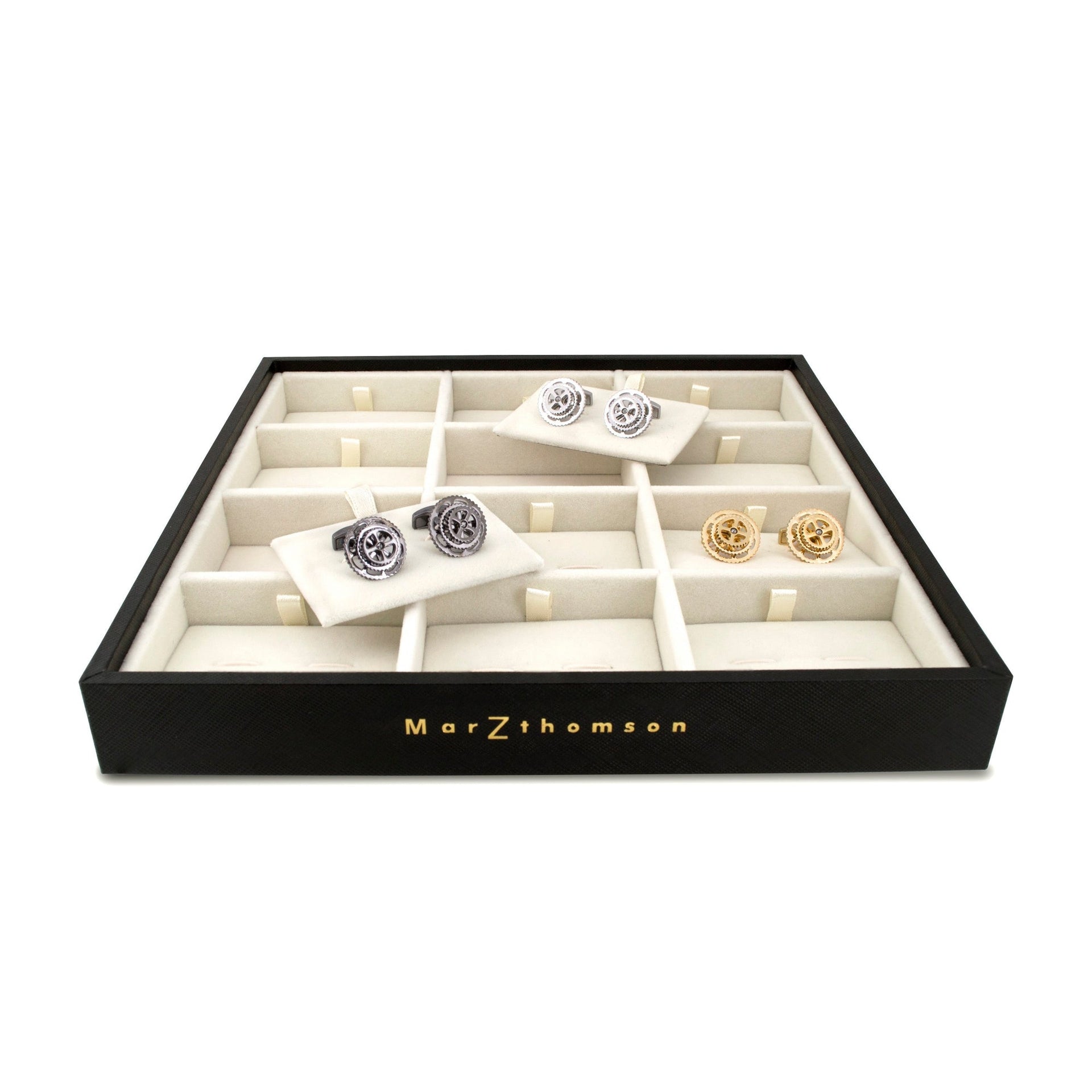 Professional Cufflinks Storage Tray in Black - Marzthomson