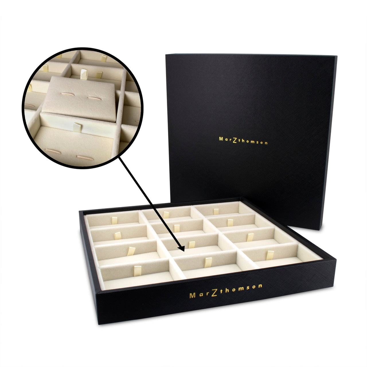 Professional Cufflinks Storage Tray in Black - Marzthomson